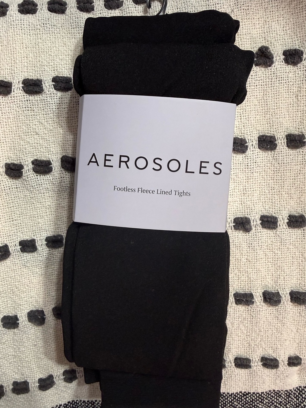 AEROSOLES Black Footless Fleece-Lined Tights - Cozy Layering